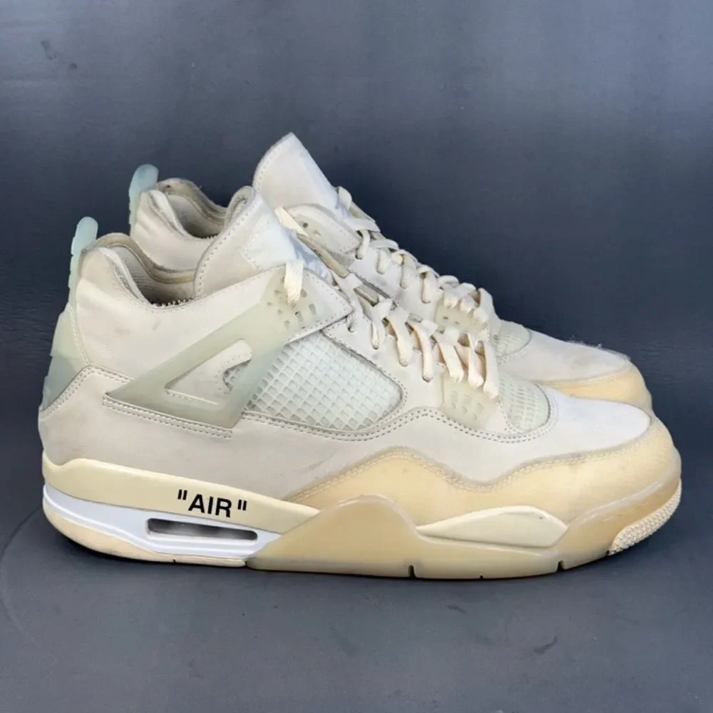 Jordan 4 Retro Off-White Sail athletic sneaker shoes men’s 11 (Women's 13.5)